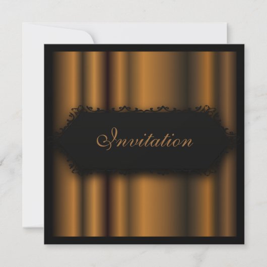 Elegant Events Chocolate Black Invitation Kaart (Voorkant)