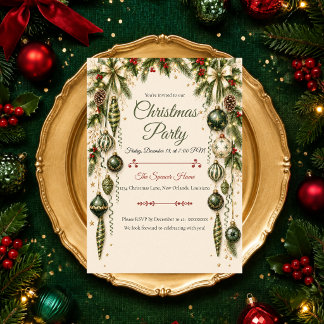 Elegant Evergreen Kerstfeest Kaart
