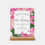 Elégant Exotic Rose Orchidée Fleurs Mariage Bienve (Recto)