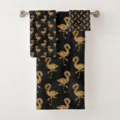 Elegant Exotisch Goud Glitter Flamingo Sparkle Gla Bad Handdoek (Insitu)
