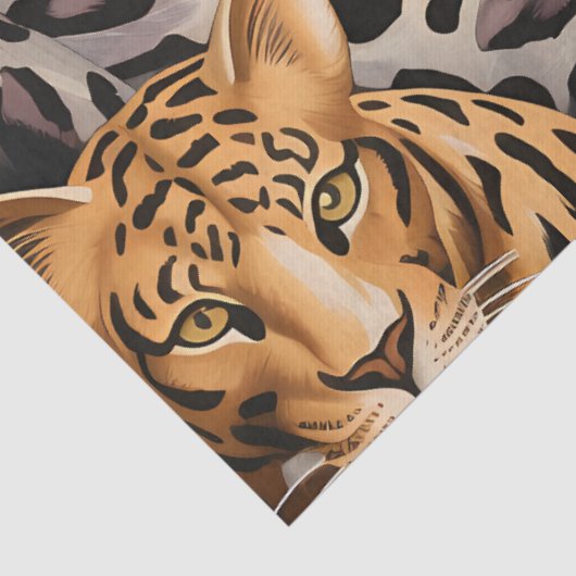 Elegant Exotisch Oerwoud Safari Wild Cats Decoupag Tissuepapier (Detail)