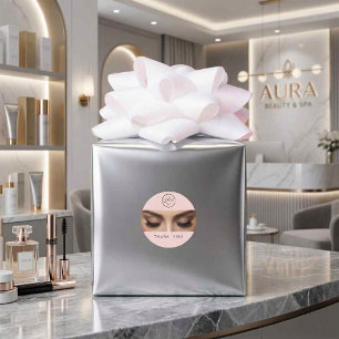 Elegant Eyelash Extension Make-up Kunstenaar Logo Ronde Sticker