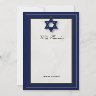 Elegant Fabric Bar Mitzvah Hartelijk dank voor de Bedankkaart