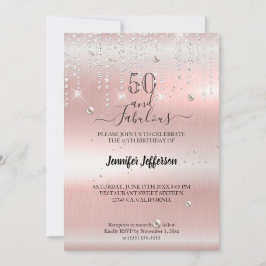 Elégant fabuleux anniversaire Invitation (Devant)