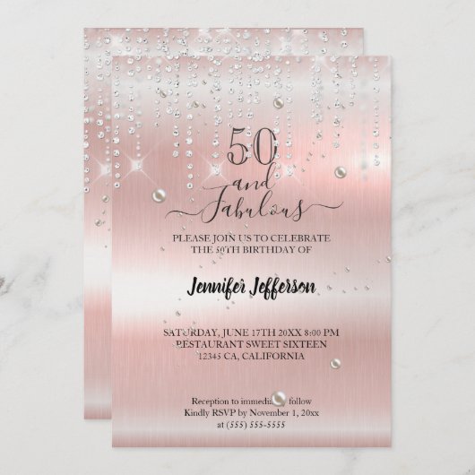 Elégant fabuleux anniversaire Invitation (Devant / Derrière)