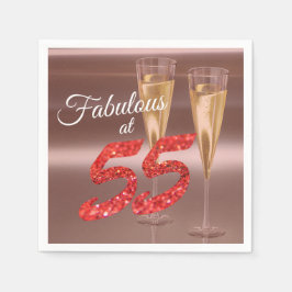 Elegant Fabulous, 55-jarige verjaardag Chic Coral  Servet