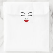 Elegant Face Vierkante Sticker (Tas)