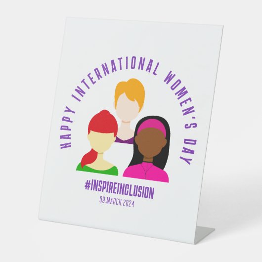 Elegant Faces Internationale Vrouwendag 8 maart Reclamebord Met Voetstuk (Voorkant)