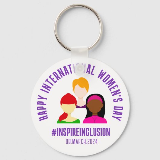 Elegant Faces Internationale Vrouwendag 8 maart Sleutelhanger (Voorkant)