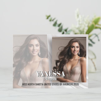 Elegant Fade Pageant Autograph Comp Card Feestdagenkaart