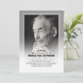 Elégant Faded Photo Funeral Invitation (Debout devant)