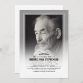 Elégant Faded Photo Funeral Invitation (Devant / Derrière)