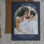 Elégant faire-part Arch Navy Blue Elopement