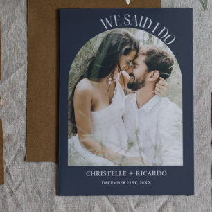 Elégant faire-part Arch Navy Blue Elopement