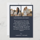 Elégant faire-part Arch Navy Blue Elopement (Dos)