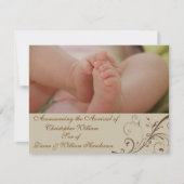 Élégant Faire-part bébé (Devant)