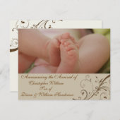 Élégant Faire-part bébé (Devant / Derrière)