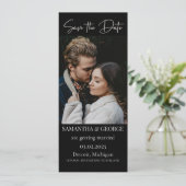 Élégant faire-part calligraphié noir de save the d (Debout devant)