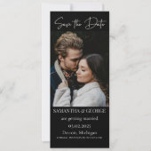 Élégant faire-part calligraphié noir de save the d (Devant)