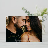 Élégant Faire-Part de Date avec Calligraphie Dorée (Debout devant)