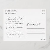 Élégant faire-part de date de mariage avec calligr (Verso)