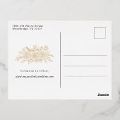 Élégant Faire-Part de Date de Mariage avec Rose De (Verso)