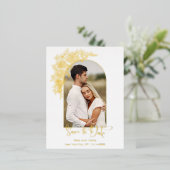 Élégant Faire-Part de Date de Mariage avec Rose De (Debout devant)