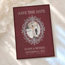 Élégant Faire-part de Date de Mariage Photo Bourgo
