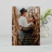 Élégant Faire-Part de Date d'Or (Debout devant)