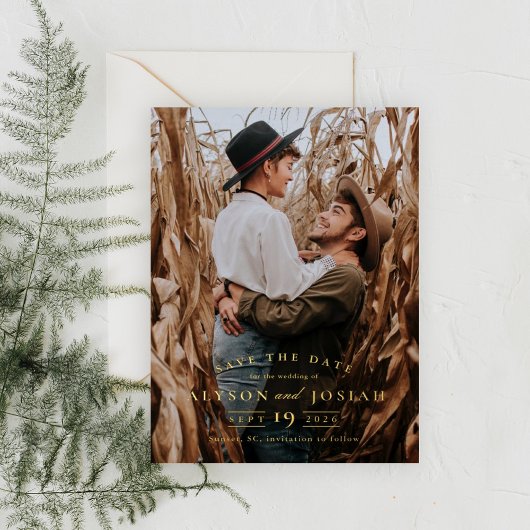 Élégant Faire-Part de Date d'Or