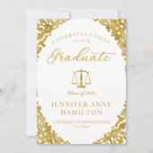 Élégant Faire-part de diplôme de l'école de droit (Devant)