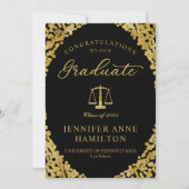 Élégant Faire-part de diplôme de l'école de droit (Devant)