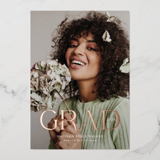 Élégant Faire-part de diplôme de niveau supérieur (Recto)