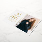 Élégant faire-part de diplôme de pharmacie or (Rotation)