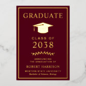 Élégant Faire-part de finition Bourgogne (Recto)