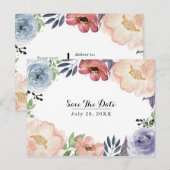 Élégant Faire-Part de Fleurs Aquarelle Moderne (Devant / Derrière)