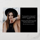 Élégant Faire-part de graduation de la filière (Verso)