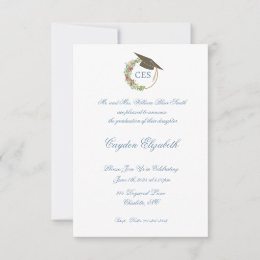 Élégant Faire-part de graduation et Invitations de (Devant)