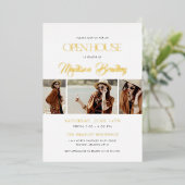 Élégant Faire-part de graduation moderne Gold Foil (Debout devant)