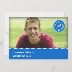 Élégant Faire-part de graduation photo de timbre