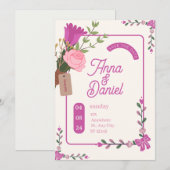 Élégant faire-part de mariage (Devant / Derrière)