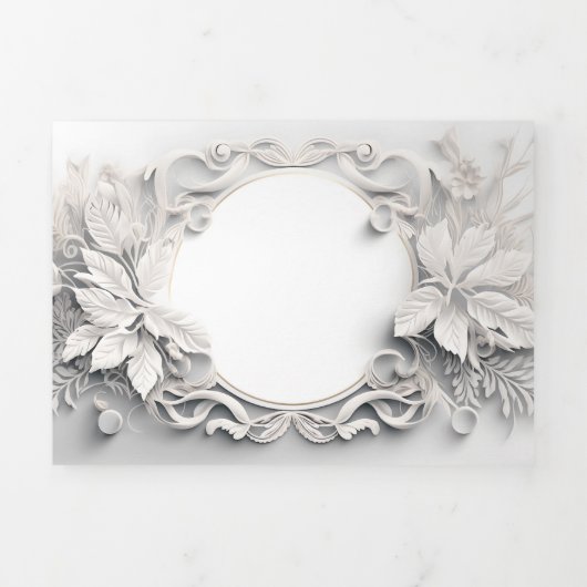 Élégant faire-part de mariage 3D (Page de couverture)