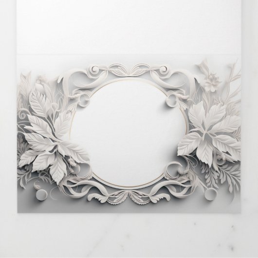Élégant faire-part de mariage 3D (Page de couverture)