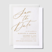 Élégant Faire-Part de Mariage à Calligraphie Dorée (Compenser)