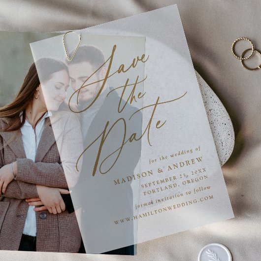 Élégant Faire-Part de Mariage à Calligraphie Dorée