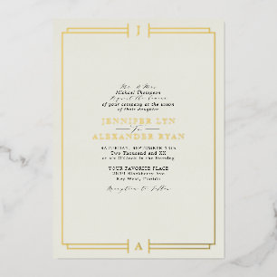 Élégant Faire-part de mariage à code QR RSVP monog
