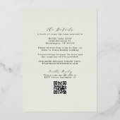 Élégant Faire-part de mariage à code QR RSVP monog (Verso)