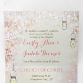 Élégant faire-part de mariage à cœur plié en trois (Intérieur en premier)