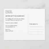 Élégant faire-part de mariage à conserver (Dos)