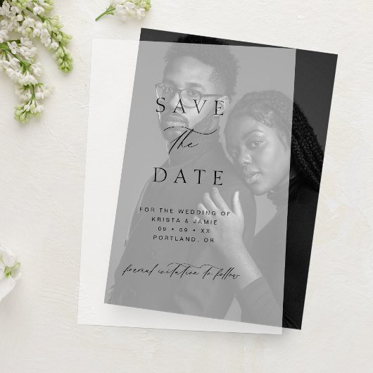 Élégant faire-part de mariage à conserver avec écr